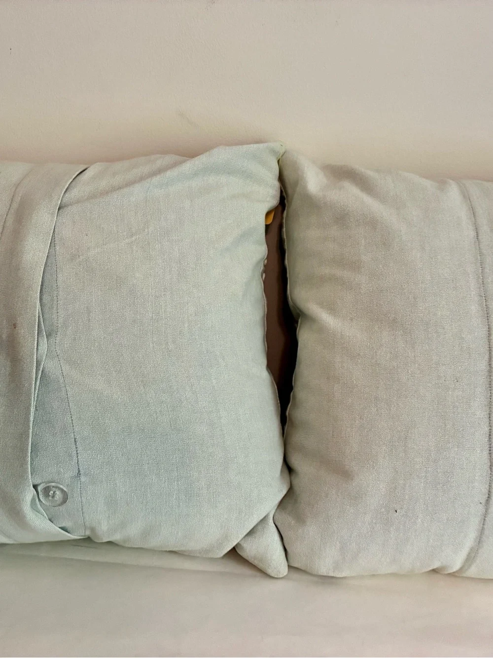 POTTERY BARN Embroidered Sunburst Throw Pillows - Pale Aqua & Cream (Set of 2)